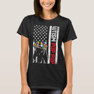 Camiseta Bandeira Americana Urso Pop Pop Suporte Conscienti