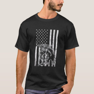 Camiseta Bandeira Americana Vaca Escocesa Vaca das Terras
