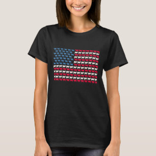 Camiseta Bandeira Americana Vaca Heifer 4 De Julho De Fazen