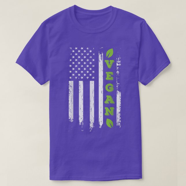 Camiseta Bandeira Americana Vegan Acionada Por Veggies Funn (Frente do Design)