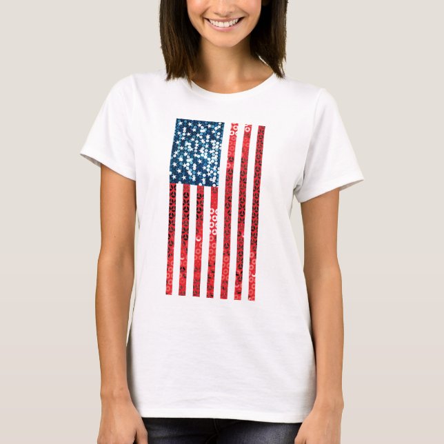 Camiseta bandeira americana vertical (Frente)