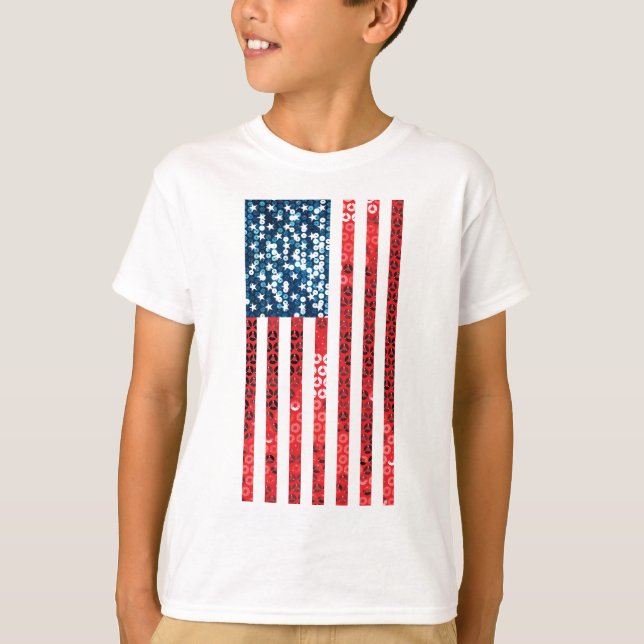 Camiseta bandeira americana vertical (Frente)
