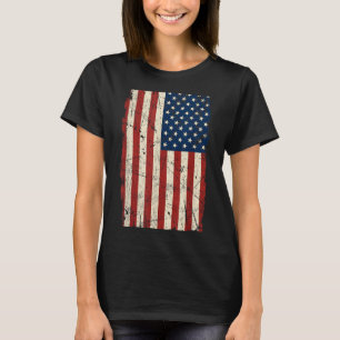 Camiseta Bandeira Americana Vertical Vintage Angustiada