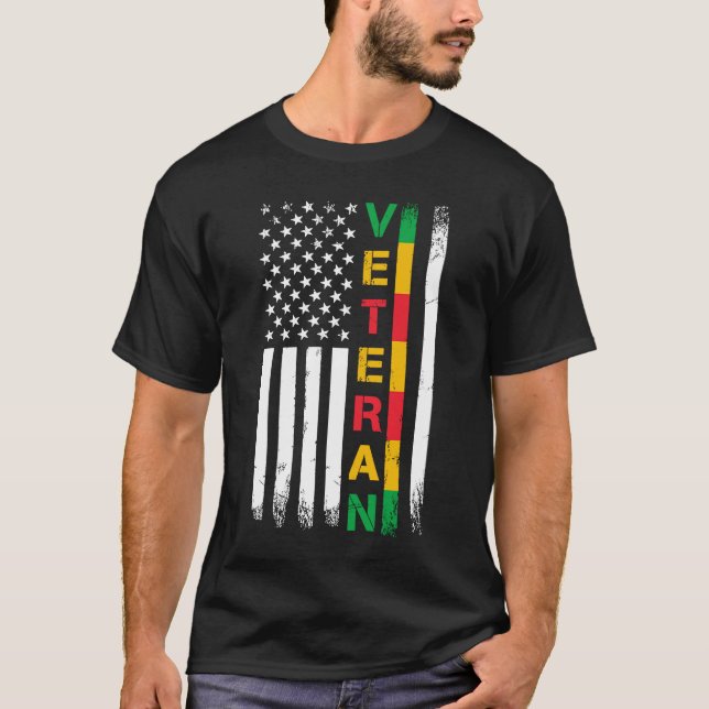 Camiseta Bandeira Americana Veterana Vietnã Patriótica 4º d (Frente)