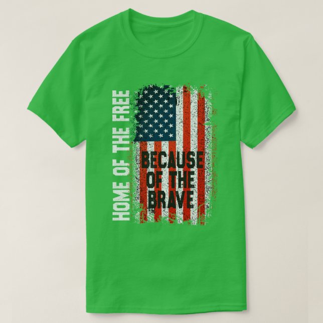 Camiseta Bandeira Americana Veterano Para Homens Mulheres C (Frente do Design)