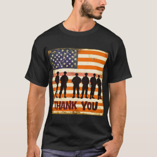 Camiseta Bandeira Americana Veteranos Pelo Seu Serviço Obri