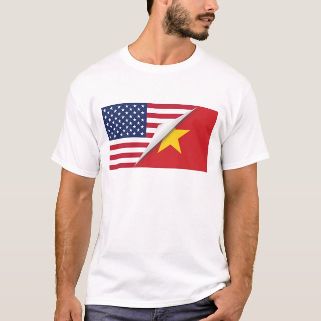 Camiseta Bandeira americana vietnamiana (Frente)