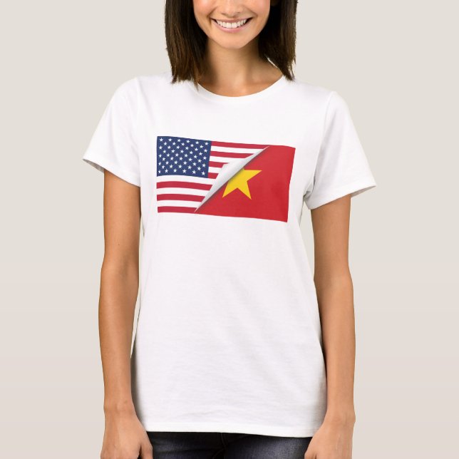 Camiseta Bandeira americana vietnamiana (Frente)