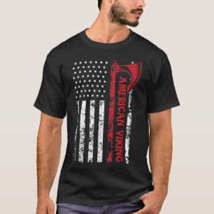 Camiseta Bandeira Americana Viking Nórdico Odin Thor