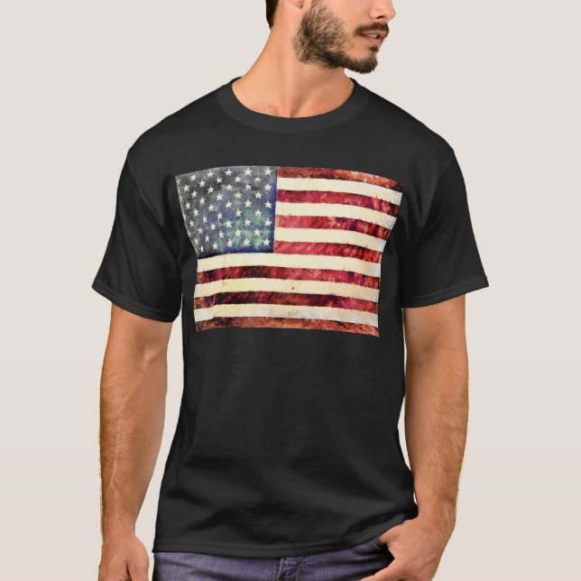 Camiseta Bandeira Americana Vintage (Frente)