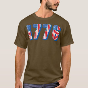 Camiseta Bandeira Americana Vintage 1776 Texto