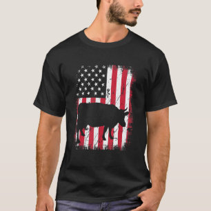 Camiseta Bandeira Americana Vintage Animal Vaca Leiteira 4