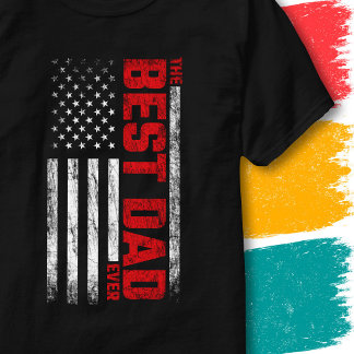 Camiseta Bandeira Americana Vintage Dia dos Pais Melhor Pai
