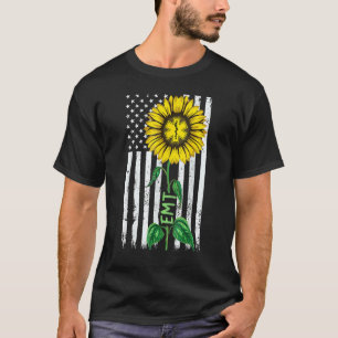 Camiseta Bandeira Americana Vintage Emt Girassol Hippie Emt