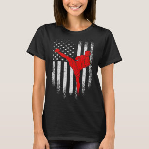 Camiseta Bandeira Americana Vintage EUA Lutador de MMA Kick
