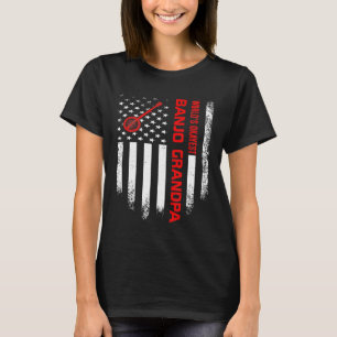 Camiseta Bandeira Americana Vintage EUA Melhor Banjo do Mun