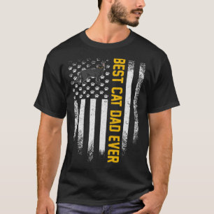 Camiseta Bandeira Americana Vintage EUA Melhor Pai de Gato