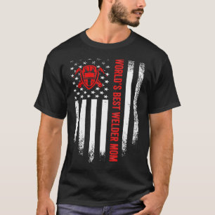 Camiseta Bandeira Americana Vintage EUA Melhor Soldador do 