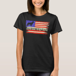 Camiseta Bandeira Americana Vintage EUA Silhueta Pastor Ale