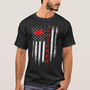 Camiseta Bandeira Americana Vintage Fazenda de Frangos Galo
