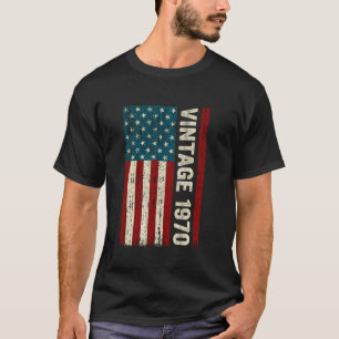 Camiseta Bandeira Americana Vintage Feita Em 1970 Presente