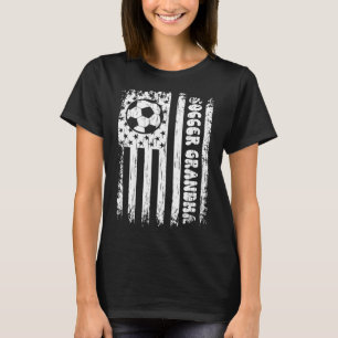 Camiseta Bandeira Americana Vintage Futebol Avó Fãs de Fute