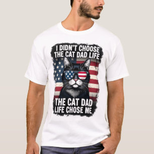 Camiseta Bandeira Americana Vintage Gato Pai Dia dos Pais G