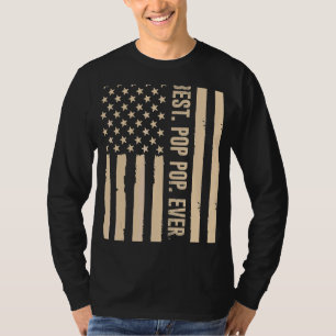 Camiseta Bandeira Americana Vintage Para Pai Papa Best Pop