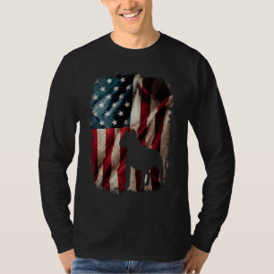 Camiseta Bandeira americana vintage Pitbull cão bully pit b