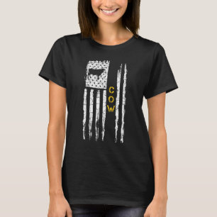 Camiseta Bandeira Americana Vintage Usa Fazenda De Vaca Sil