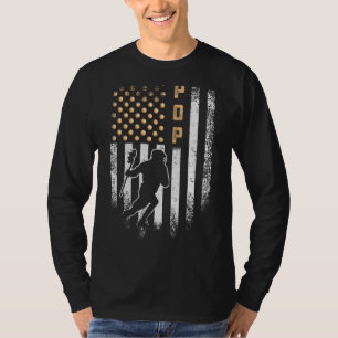 Camiseta Bandeira Americana Vintage Usa Orgulhosa Lacrosse
