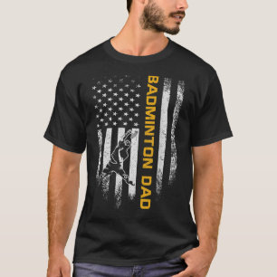 Camiseta Bandeira Americana Vintage Usa Orgulhoso Badminton