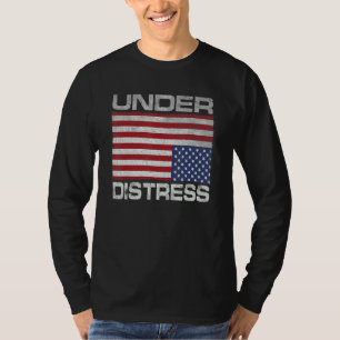 Camiseta Bandeira Americana Virada ao Contrário e Rasgada s