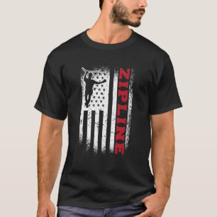 Camiseta Bandeira Americana Zipline 4 De Julho Zipliner