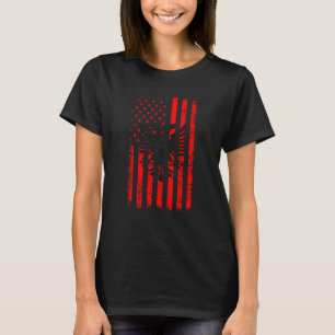 Camiseta Bandeira Americano Albanesa Albânia América Orgulh