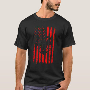 Camiseta Bandeira Americano Albanesa Albânia América Orgulh