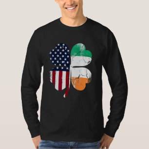 Camiseta Bandeira Americano Irlandesa Irlanda EUA Dia de Sã