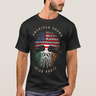Camiseta Bandeira Americano Irlandesa Raízes Crescidas Dia