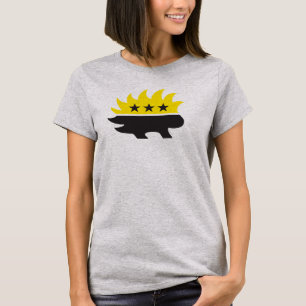 Camiseta bandeira Ancap logotipo de porco-espinho logotipo