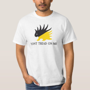 Camiseta bandeira Ancap logotipo de porco-espinho paródia d