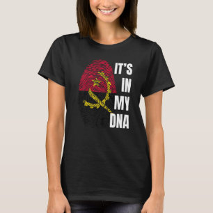 Camiseta Bandeira Angola Dna Impressão Digital Mês