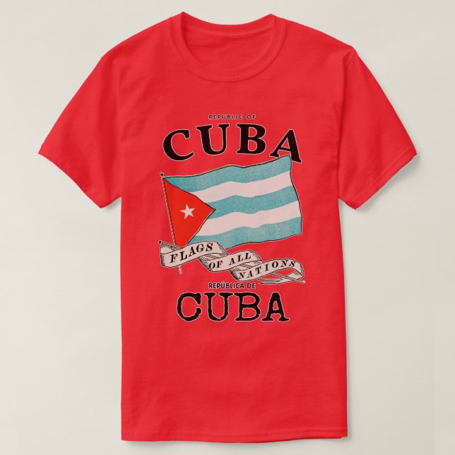 Camiseta Bandeira Antiga de Cuba (Frente do Design)