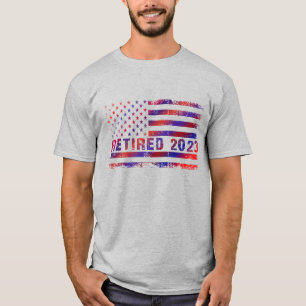 Camiseta Bandeira aposentada vermelha e azul 2023