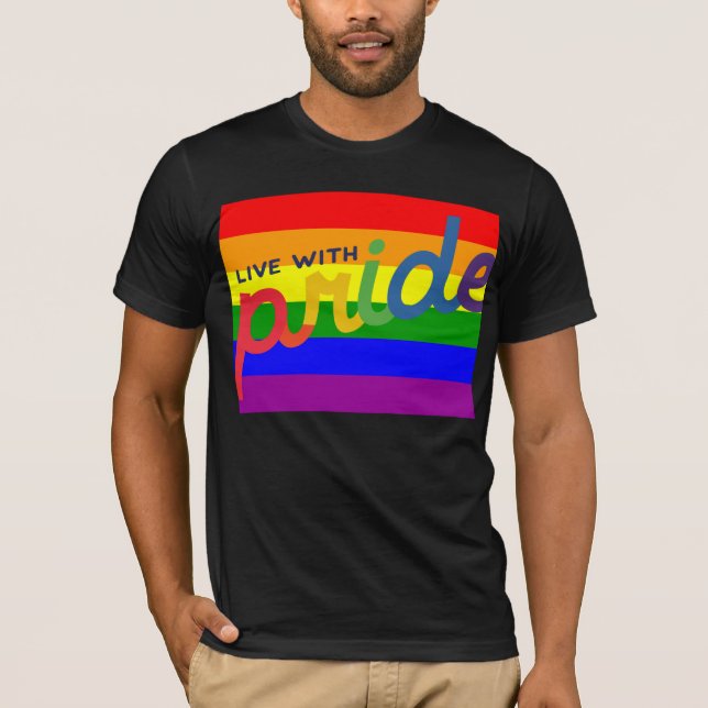 Camiseta bandeira arco-íris do orgulho (Frente)