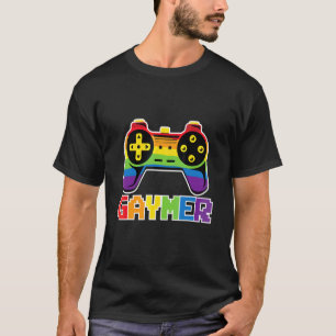 Camiseta Bandeira Arco-Íris do Orgulho Gay LGBT Gamer Gayme