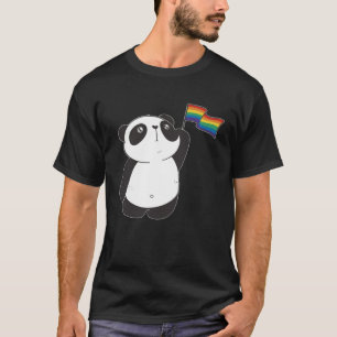 Camiseta Bandeira Arco-íris Panda Fofo Pansexual LGBTQ Orgu