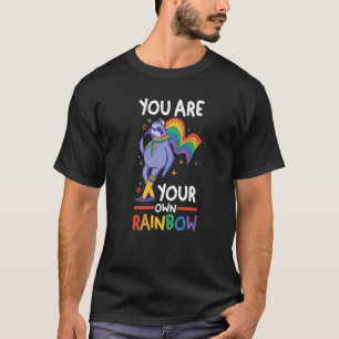 Camiseta Bandeira Arco-íris Preguiça Gay Lésbica Lgbtq