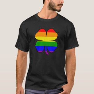 Camiseta Bandeira Arco-Íris Trevo Orgulho Gay