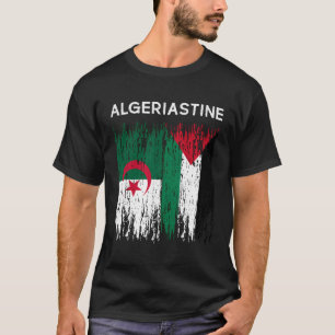 Camiseta Bandeira Argelina E Palestiniana Argélia E Palesti