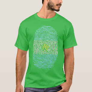 Camiseta Bandeira argentina das impressões digitais